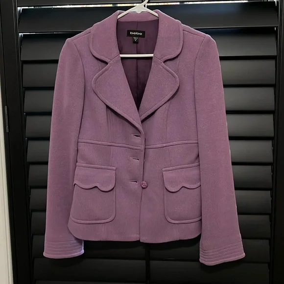 RARE! Never Worn! Gorgeous “Bebe” Vintage Purple Jacket/Coat! Size 8 runs small!